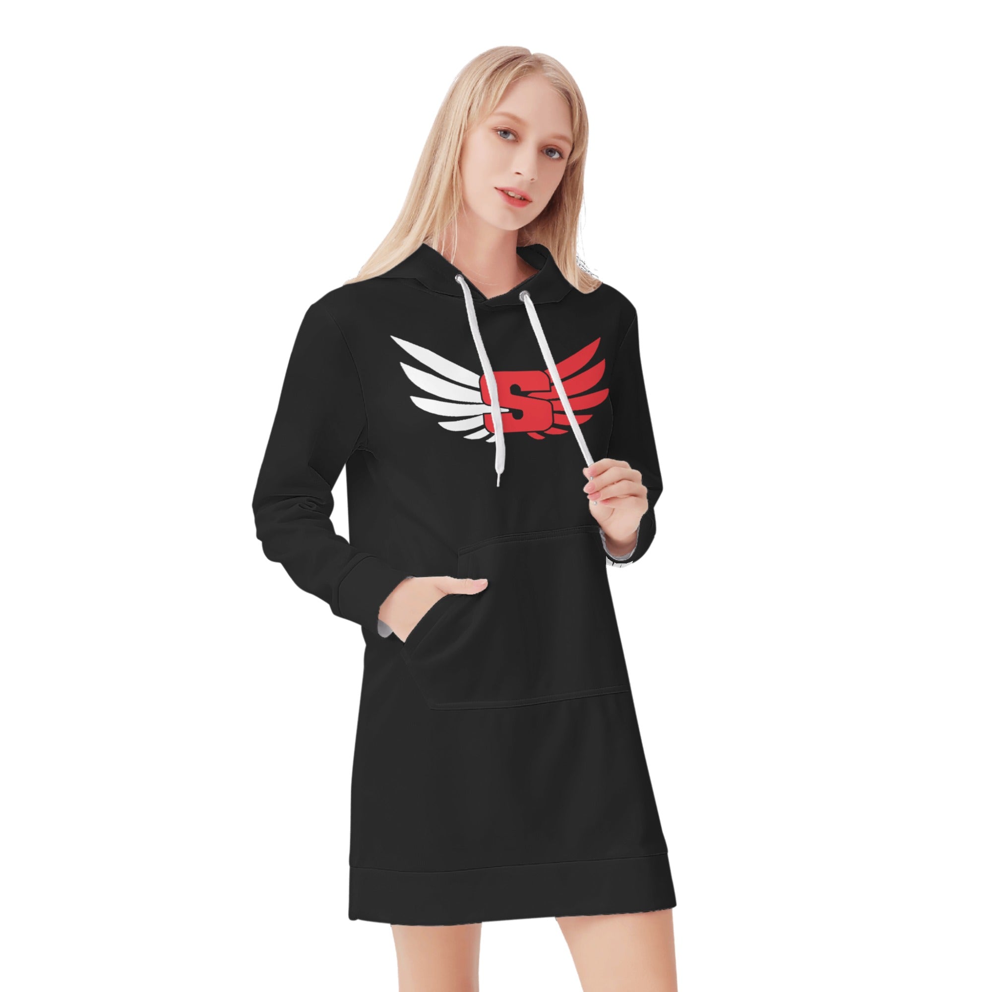 ladies hoodie dress Hemp Daybreaker Hooded Sundown / XS Two front pockets and scuba hood to keep you warm on cooler days. Hot Girl Hoodie Dress (Plus