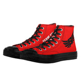 Womens Classic Black High Top Canvas Red
