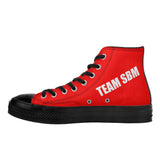 Womens Classic Black High Top Canvas Red